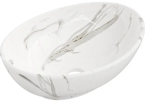 Mexen Elza, umývadlo na dosku 405x330x140 mm, imitácia bieleho kameňa, 21014082