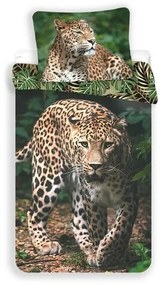 Jerry Fabrics Bavlnené obliečky Leopard green, 140 x 200 cm, 70 x 90 cm