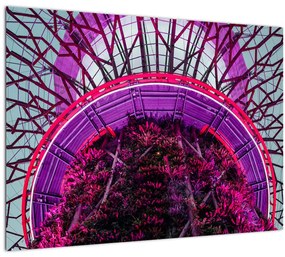 Abstraktný obraz - fialové vetvy (70x50 cm)