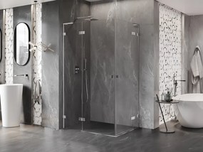 Mexen Lunar, L Duo výklopný sprchový kút 95 x 85 cm, 8mm číre sklo, chrómový profil, 834L-095L-085P-01-00