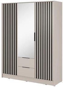 Skriňa Nelly 3d zrkadlo Kašmír/čierny pop