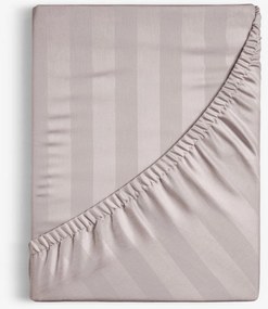 Goldea damašková napínacia plachta - sivohnedé prúžky so saténovým leskom 160 x 200 cm