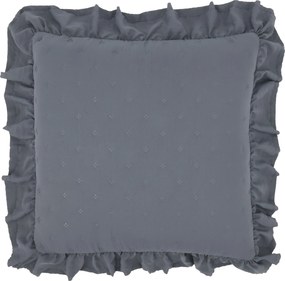 Sivá obliečka na vankúš s volánikovým okrajom Aix Soft – 50*50 cm