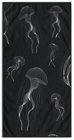 Čierno-biela plážová osuška 90x180 cm Jellyfish - DecoKing