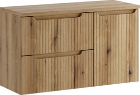 Závesná skrinka pod umývadlo Nova s doskou a košom na bielizeň 100 cm dub coast evoke