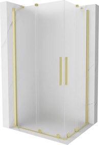 Mexen Velar Duo, sprchový kút s posuvnými dverami 90 x 80 cm, 8mm sklo námraza, zlatá matná, 871-090-080-32-55