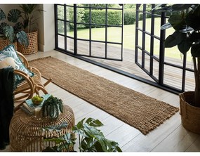 Ručne tkaný jutový behúň v prírodnej farbe 60x150 cm Jute Boucle – Flair Rugs