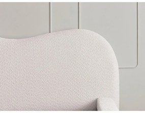 Biela čalúnená dvojlôžková posteľ s úložným priestorom s roštom 140x190 cm Orlane – Bobochic Paris