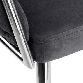 Jedálenská stolička COFTON zamatová, strieborná / grafitová