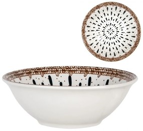 Biela keramická miska s čiernym vzorom Mibbo - Ø 15*5 cm / 350 ml