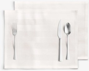 Goldea damaškové prestieranie na stôl - smotanové prúžky so saténovým leskom - sada 2ks 30 x 40 cm