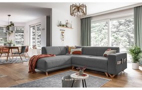 Sivá rozkladacia/s úložným priestorom rohová pohovka (ľavý roh/do L) Classy Sophie – Miuform