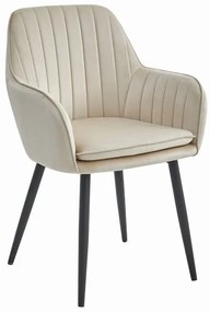 Stolička LUGO - béžový zamat / čierne nohy