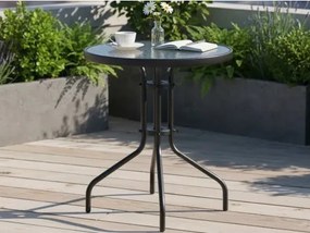 Okrúhly záhradný stôl Plano, priemer 60 cm, čierny%