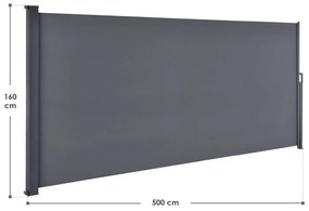 InternetovaZahrada Bočná markíza Dubaj 500 x 160cm - sivá