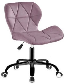 TRENDIE Zamatové otočné kreslo California tmavo ružové