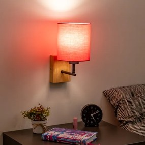 Brilagi - Nástenná lampa NUBILA WOOD 1xE27/25W/230V dub/ružová