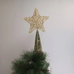 DECOLED Hviezda na vrchole stromu, zlatá, 18 x 30 cm