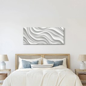 Obraz - 3D biele vlny (120x50 cm)