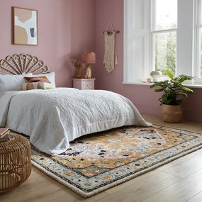 Žltý vlnený koberec 230x160 cm Dahlia - Flair Rugs