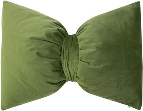 Zelený zamatový vankúš v tvare mašle Bow – 40*60*10 cm