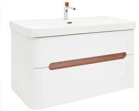 Kúpeľňová skrinka s umývadlom a batériou SAT Fusion 97,5x53x45 cm biela matná SATFUSION2100WMWBA, 1 ks