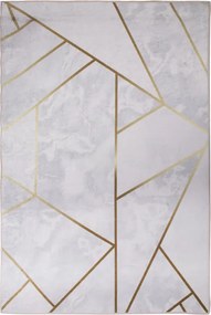Protišmykový koberec MILANO 90028-01 sivý / zlatý