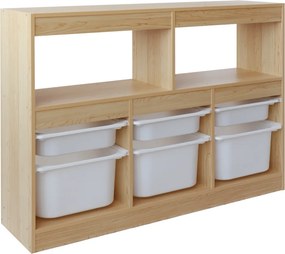 Organizér s úložnými boxami, dub/biela, TRIVIX