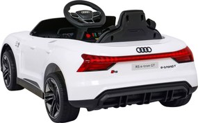 Ramiz Elektrické autíčko Audi RS E-Tron GT pre deti biele + diaľkové ovládanie + pohon 4x4 + rádio MP3 + LED + EVA