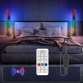 SADA 2x LED RGBIC Stmievateľná stolová lampa LED/5W/5V čierna + diaľkové ovládanie