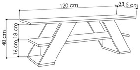 TV stolek Houseland Farfalla 120 cm dub přírodní