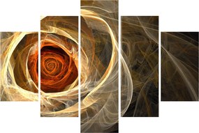 Obraz - Abstraktné ruže v ohnivých farbách (150x105 cm)