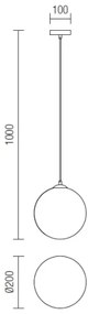 Redo 01-1064 - Luster na lanku OLA 1xE27/42W/230V