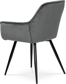 Jedálenská stolička zamatová, sivá DCH-421 GREY4