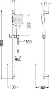 Mexen sprchový set DQ17, chróm/biela, 785174581-02