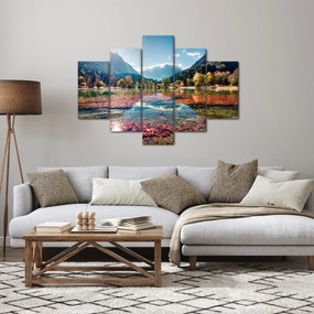 Obraz - Jazero Jasna, Gozd Martuljek, Julské Alpy, Slovinsko (150x105 cm)