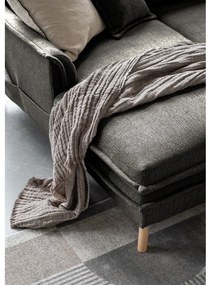 Tmavosivá rozkladacia rohová pohovka (pravý roh/do tvaru "U") Charming Charlie – Miuform