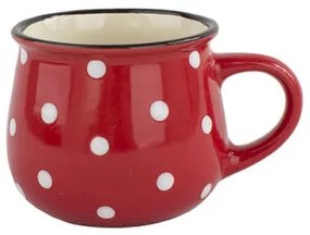 Keramický hrnček Dots 230 ml, červená, 230 ml