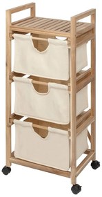 Nízka kúpeľňová skrinka z masívu akácie v béžovo-prírodnej farbe 44x96 cm Acina – Wenko