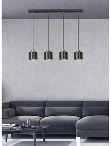 Čierne kovové závesné svietidlo 12x75 cm Olena - Candellux Lighting