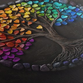 Obraz – Strom plný farebných sŕdc (120x50 cm)