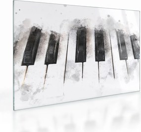 Sklenený obraz - Piano, aquarel (70x50 cm)
