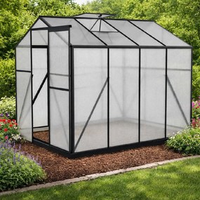 Skleník so základňou BestBerg BBGH-806B / 4,8 m² / 252 × 190 × 194 cm / čierna
