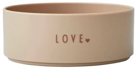 Béžová detská miska Design Letters Mini Love, 11 cm