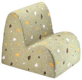 Zelené detské kresielko z textílie buklé/ženilkové Terrazzo Cloud – Wigiwama