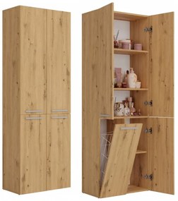 Kúpeľňová skrinka s košom na bielizeň ATSO 1 - dub artisan