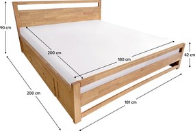 Manželská posteľ 180 cm Senalan (prírodná) (s roštom) (s úl. priestorom). Vlastná spoľahlivá doprava až k Vám domov. 1116501