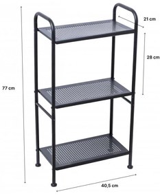 Erga Miki, 3-policový regál 405x210x770, čierna matná, ERG-YKA-P.MIKI-3