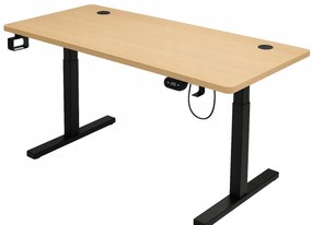 Herný stôl BR04 svetlohnedý s čiernym rámom 140 cm