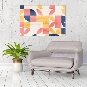 Obraz - Abstrakcia s retro vzormi (90x60 cm)